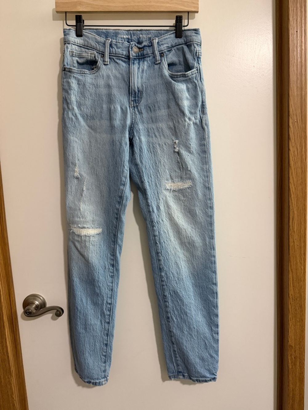 Old Navy Light Blue Distressed Kids Jeans 14